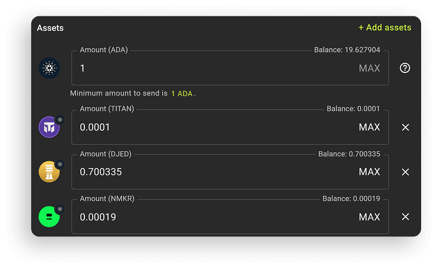 Send Multiple Tokens